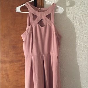 Blush Pink Fit and Flare Short Dress